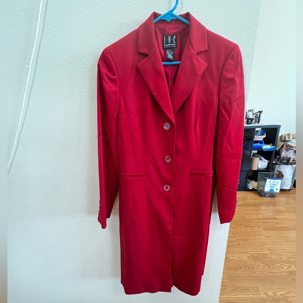Long red blazer